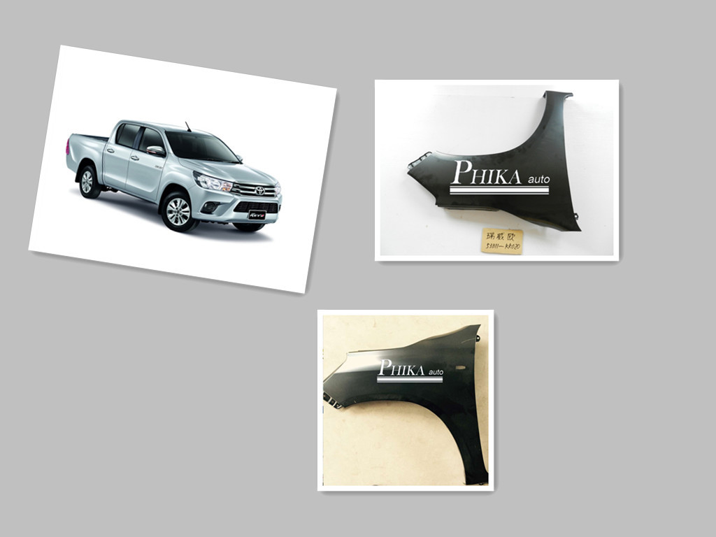 Japanese Toyota Hilux Revo Pickup Body Parts Balck Grey Car Fender Lamp Hole